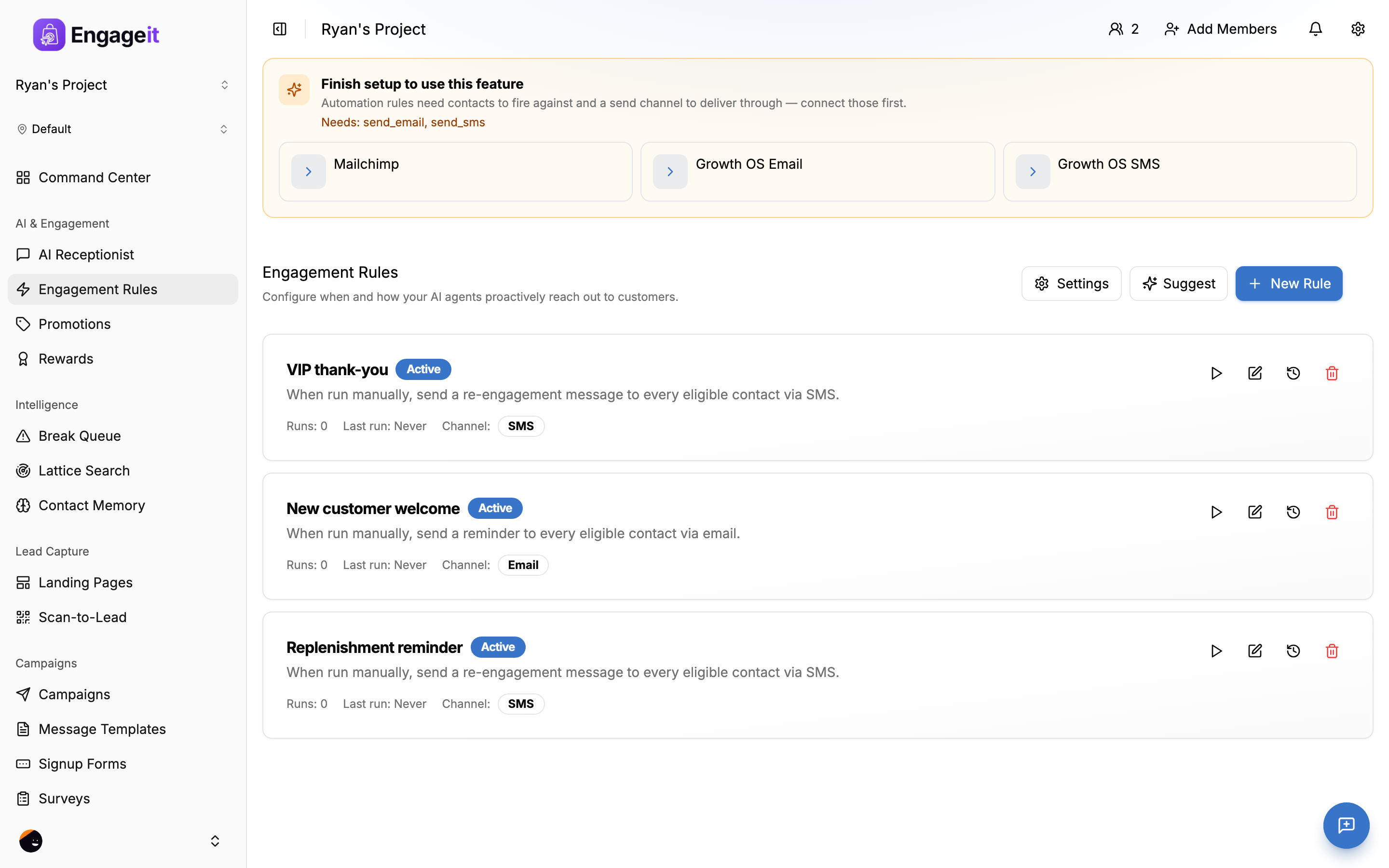 EngageIt engagement rules automation